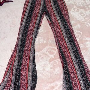 Bohemian Striped Flare Pants - Multicolor